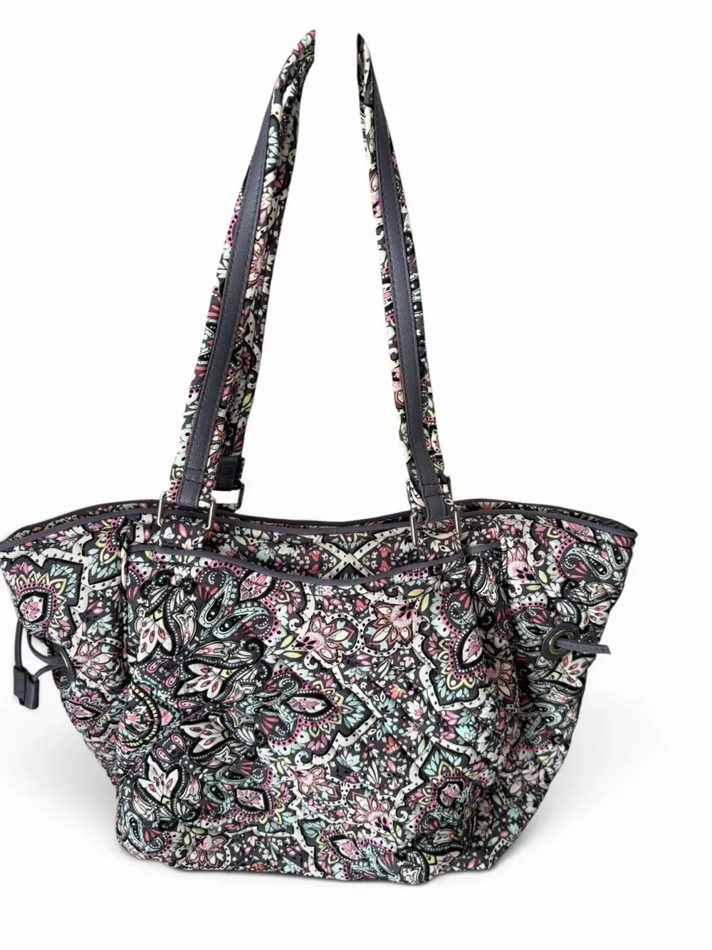 Vera Bradley Black Paisley Quilted Tote “Bonbon Paisley”